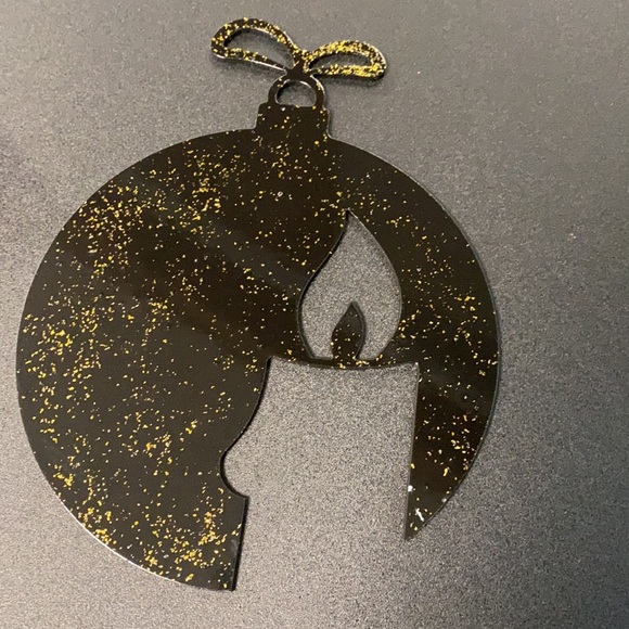 Candle black and gold Christmas holiday decor decorations pour Noël noir et or - Picture 6 of 7